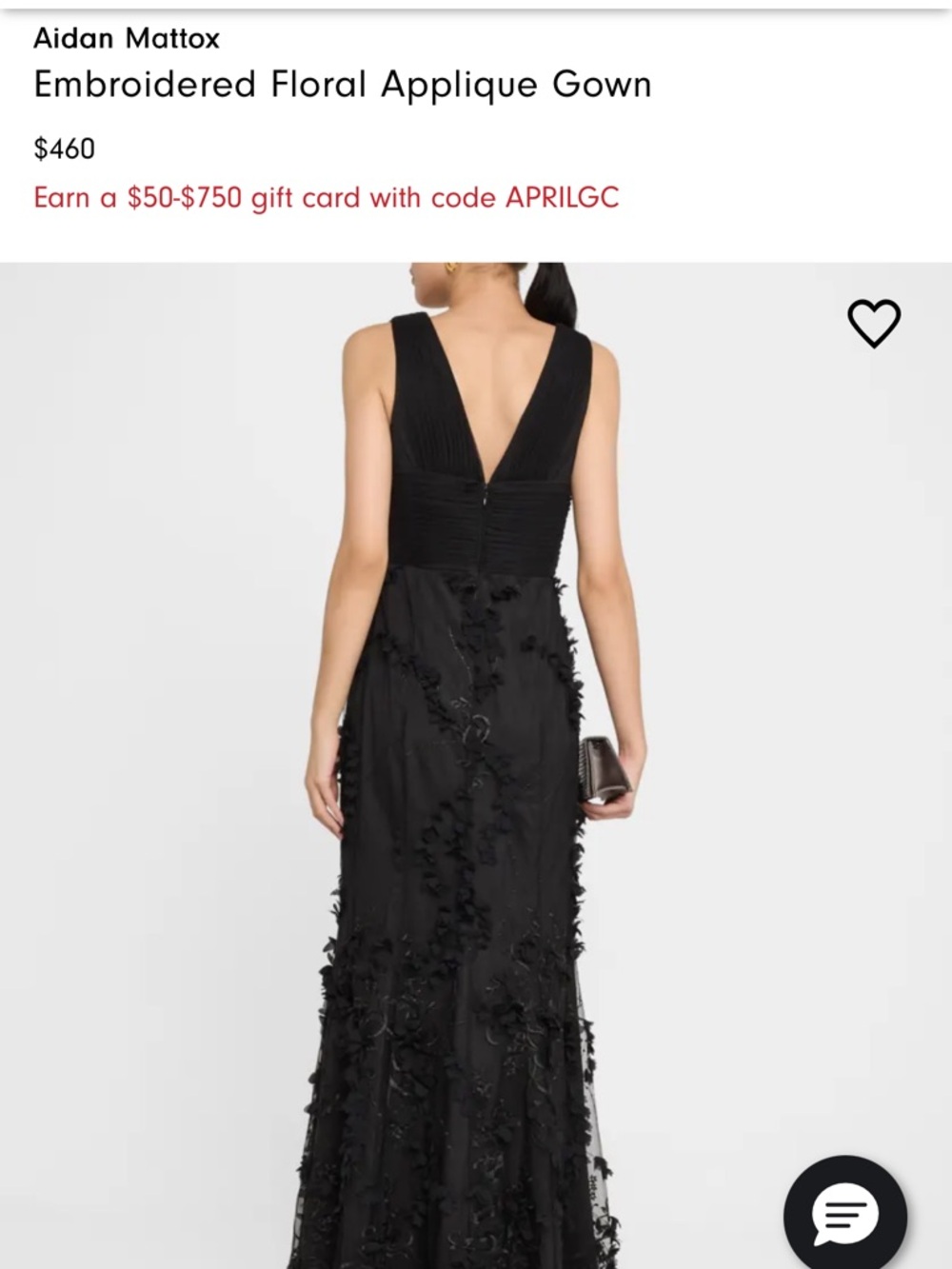 Mac Duggal Black Sleeveless V-Neck Maxi Dress with 3D Floral Appliqué - Picture 4 of 10